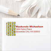 Funky Retro Olive Bead Custom Colours Patroon Etiket (Insitu)