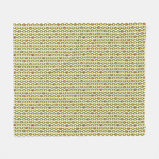Funky Retro Olive Bead Custom Colours Patroon Fleece Deken (Voorkant (Horizontaal))