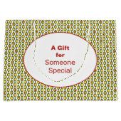 Funky Retro Olive Bead Custom Colours Patroon Groot Cadeauzakje (Voorkant)