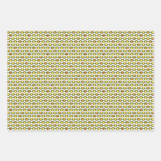 Funky Retro Olive Bead Custom Colours Patroon Inpakpapier Vel (Voorkant 2)