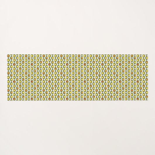 Funky Retro Olive Bead Custom Colours Patroon Yogamat (Achterkant (horizontaal))