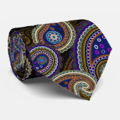 Funky Retro Paarse  Paisley Stropdas (Opgerold)