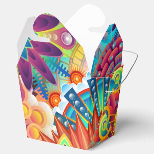 Funky Retro Pattern Abstract Bohemian Bedankdoosjes (Geopend)