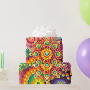 Funky Retro Pattern Abstract Bohemian Cadeaupapier