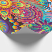 Funky Retro Pattern Abstract Bohemian Cadeaupapier (Hoek)
