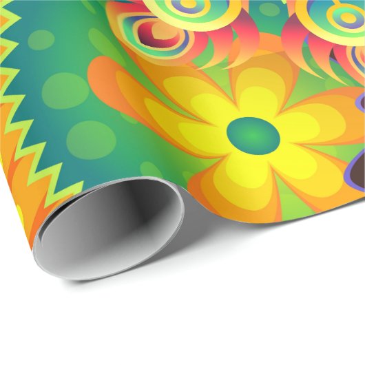 Funky Retro Pattern Abstract Bohemian Cadeaupapier (Rol Hoek)