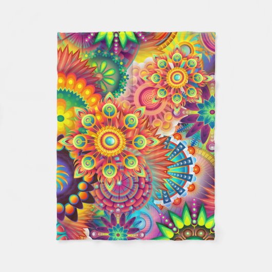 Funky Retro Pattern Abstract Bohemian Fleece Deken (Voorkant)