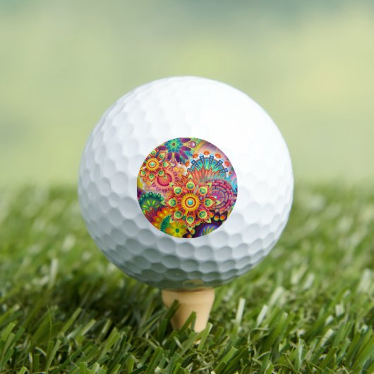 Funky Retro Pattern Abstract Bohemian Golfballen (Insitu Shirt)