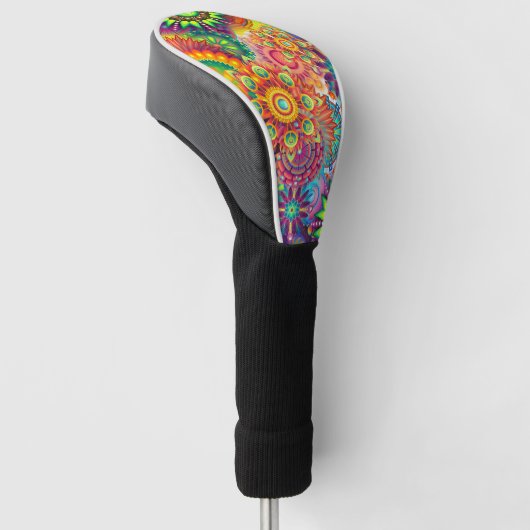 Funky Retro Pattern Abstract Bohemian Golfheadcover (Schuin)
