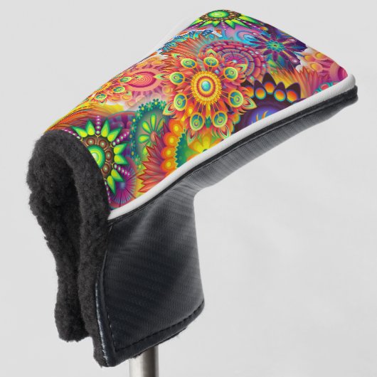 Funky Retro Pattern Abstract Bohemian Golfheadcover (3/4 voorkant)