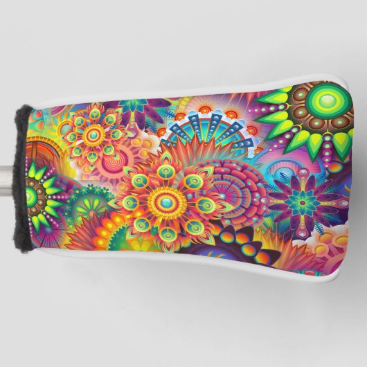 Funky Retro Pattern Abstract Bohemian Golfheadcover (Voorkant)