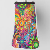 Funky Retro Pattern Abstract Bohemian Golfheadcover (Draai 90)