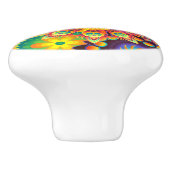 Funky Retro Pattern Abstract Bohemian Keramische Knop (Zijkant)