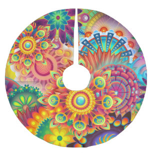 Funky Retro Pattern Abstract Bohemian Kerstboom Rok