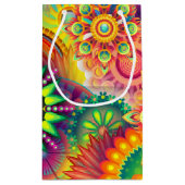 Funky Retro Pattern Abstract Bohemian Klein Cadeauzakje (Achterkant)