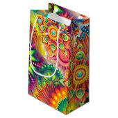 Funky Retro Pattern Abstract Bohemian Klein Cadeauzakje (Achterkant Gekanteld)