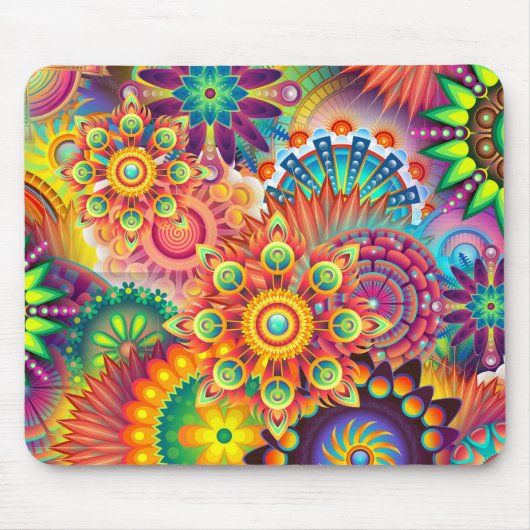 Funky Retro Pattern Abstract Bohemian Muismat (Voorkant)