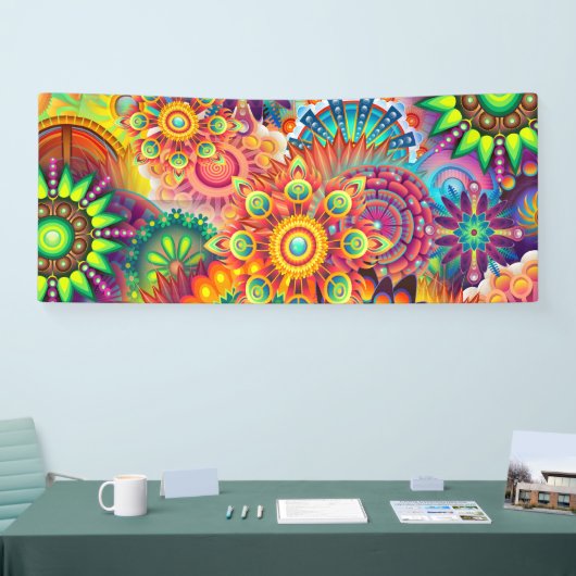 Funky Retro Pattern Abstract Bohemian Spandoek (Beurs)