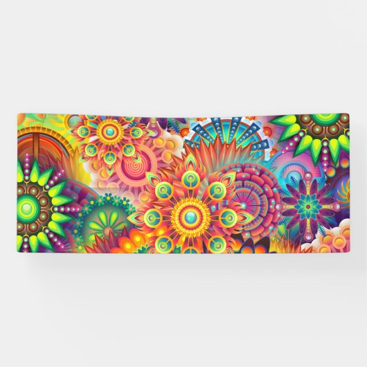Funky Retro Pattern Abstract Bohemian Spandoek (Horizontaal)