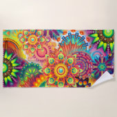 Funky Retro Pattern Abstract Bohemian Strandlaken (Voorkant)