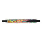 Funky Retro Pattern Abstract Bohemian Zwarte Inkt Pen (Achterkant)