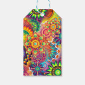 Funky Retro Pattern Abstracte Boho Cadeaulabel (Achterkant)
