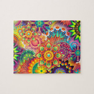 Funky Retro Pattern Abstracte Boho Legpuzzel