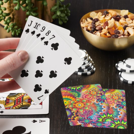 Funky Retro Pattern Abstracte Boho Pokerkaarten (Insitu)