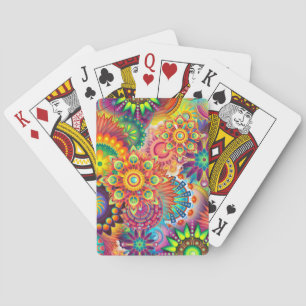 Funky Retro Pattern Abstracte Boho Pokerkaarten