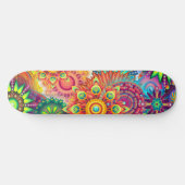 Funky Retro Pattern Abstracte Boho Skateboard (Horizontaal)