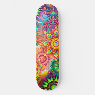 Funky Retro Pattern Abstracte Boho Skateboard
