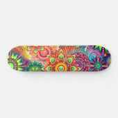 Funky Retro Pattern Abstracte Boho Skateboard (Horizontaal)