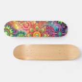 Funky Retro Pattern Abstracte Boho Skateboard (Horizontaal)