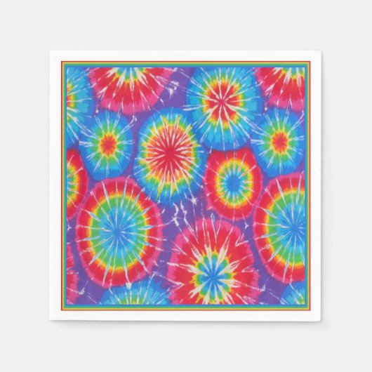 Funky Retro Tie Dye Napkins Servetten (Voorkant)
