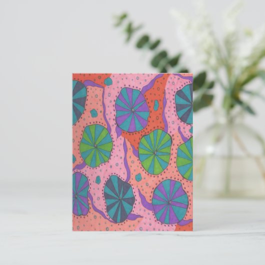 Funky Retro Vibes Briefkaart (Staand voorkant)