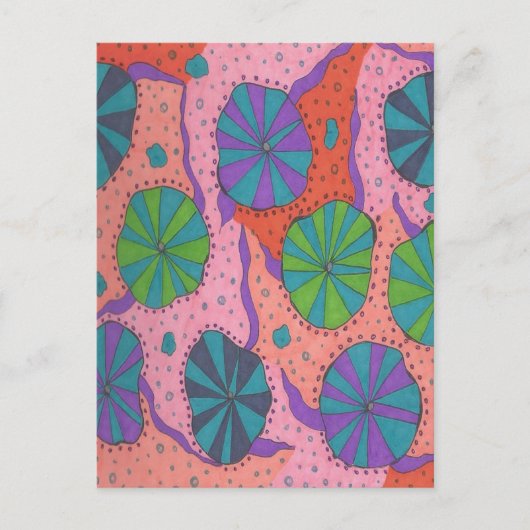 Funky Retro Vibes Briefkaart (Voorkant)