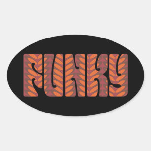 Funky (rood) ovale sticker