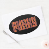 Funky (rood) ovale sticker (Envelop)
