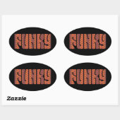 Funky (rood) ovale sticker (Vel)