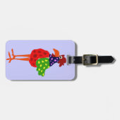 Funky Rooster Folk Art Design Bagagelabel (Voorkant horizontaal)