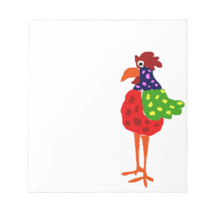 Funky Rooster Folk Art Design Notitieblok