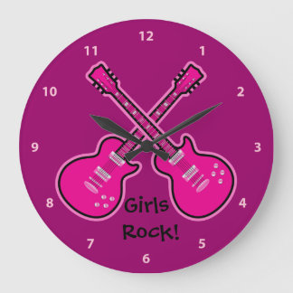 Funky Rose & Black Guitars Girls Rock Horloge