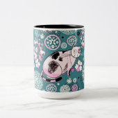 Funky Rose Kitty Chat Motif de café Mug (Centre)