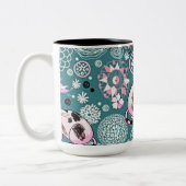 Funky Rose Kitty Chat Motif de café Mug (Gauche)