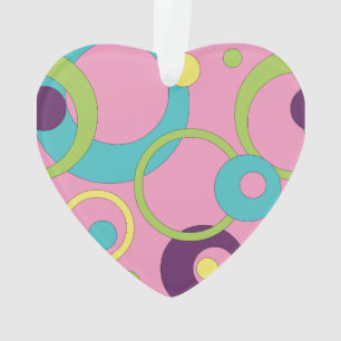 Funky Roze Cirkels Acryl Ornament