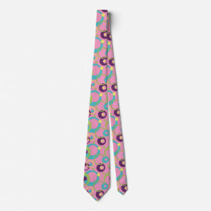 Funky Roze Cirkels Heren Halsdoek Stropdas