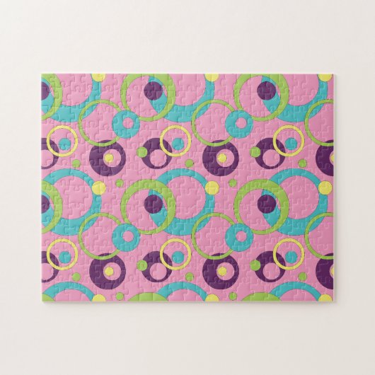 Funky Roze Cirkels Puzzel (Horizontaal)