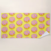 Funky roze donuts strandstijl strandlaken (Voorkant)