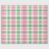 Funky roze en groen geruite tartanpatroon cadeaupapier (Vlak)