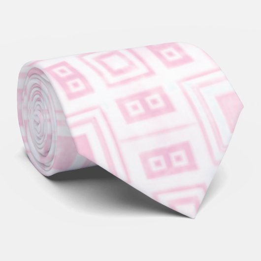 Funky roze en wit retro patroon stropdas (Opgerold)
